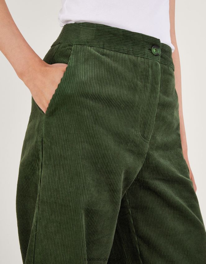 roupas calças largas com cordão Monsoon mulheres verde RPLH8F115