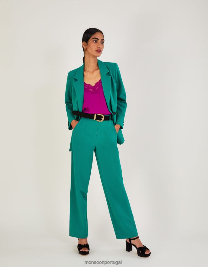 roupas calças madelyn Monsoon mulheres verde RPLH8F1051