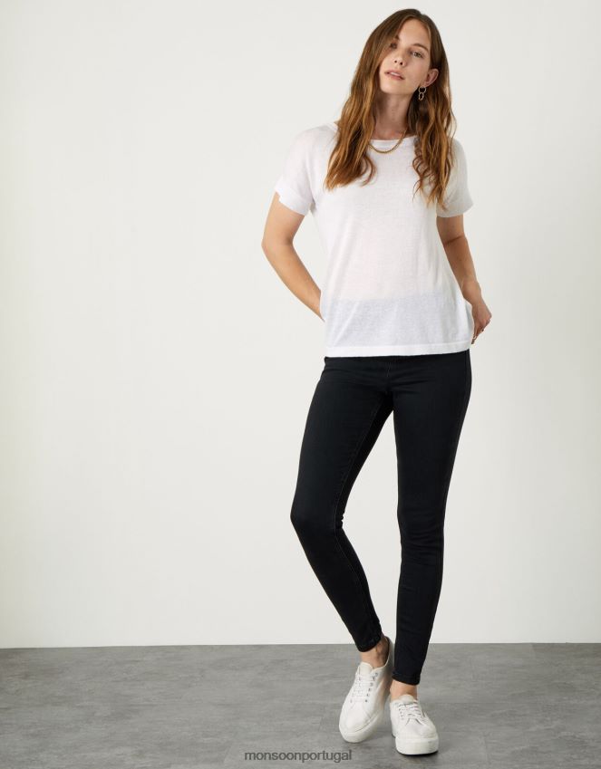 roupas jeggings janey com toque premium Monsoon mulheres preto RPLH8F1147