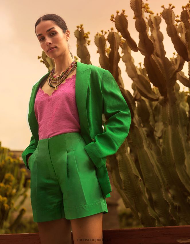 roupas short estruturado lilly Monsoon mulheres verde RPLH8F348