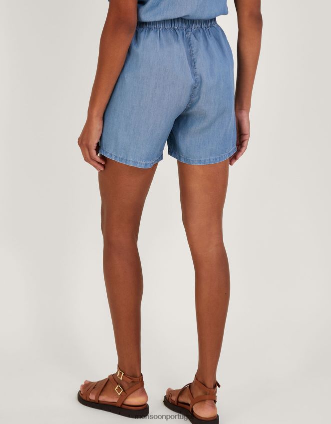 roupas shorts jeans bordados Monsoon mulheres azul (azul jeans) RPLH8F830