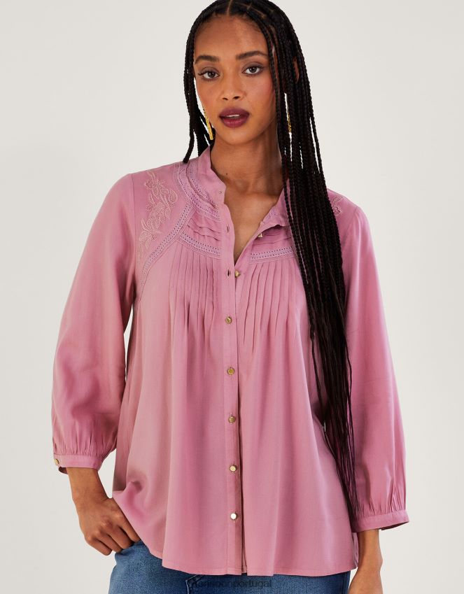roupas blusa com detalhes em renda Monsoon mulheres roxo (lilás) RPLH8F163