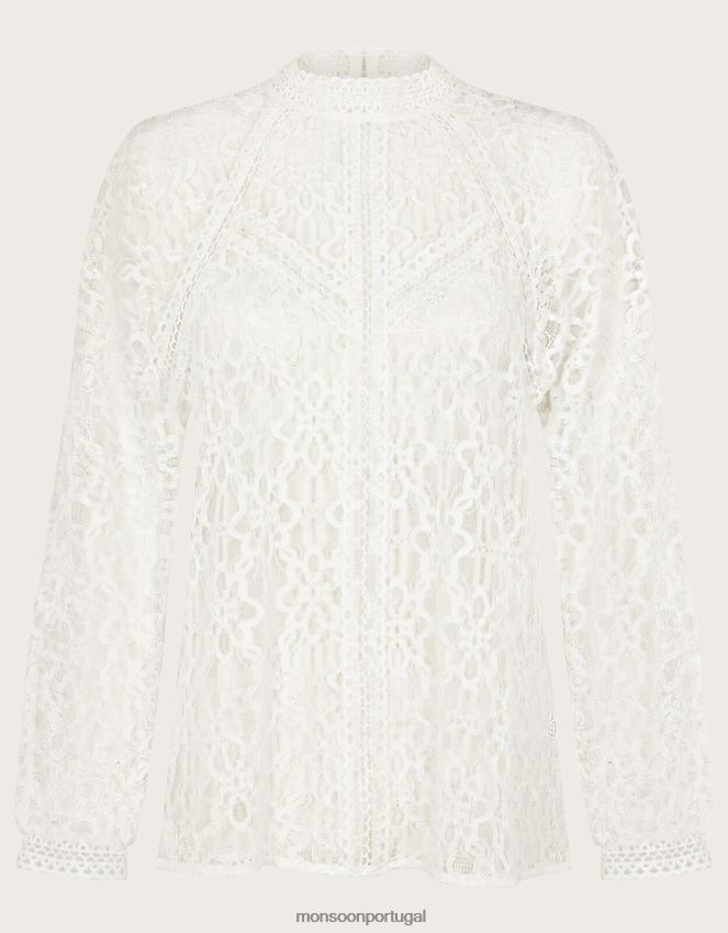 roupas blusa de renda merritt Monsoon mulheres marfim RPLH8F182