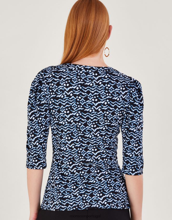 roupas blusa estampa gio Monsoon mulheres preto RPLH8F74