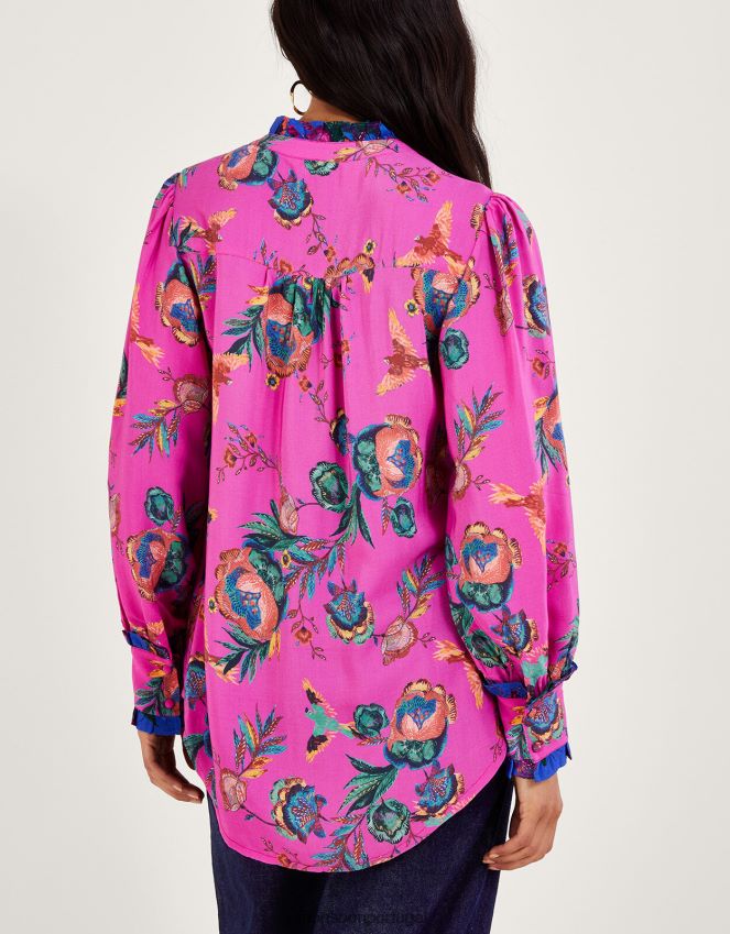 roupas blusa estampada jordann Monsoon mulheres rosa RPLH8F134