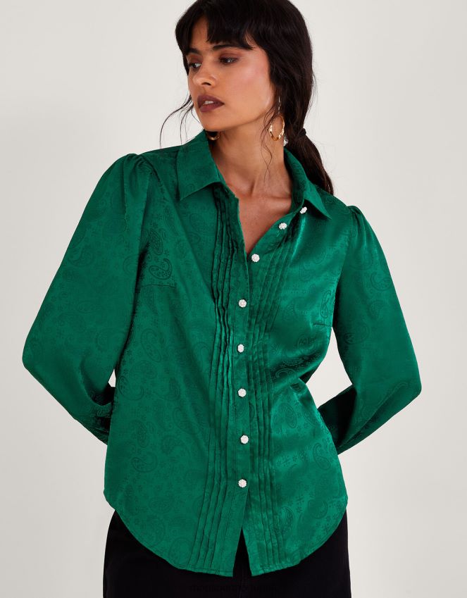 roupas blusa jacquard sophie Monsoon mulheres verde RPLH8F114