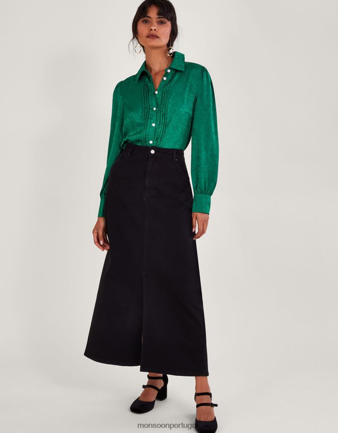 roupas blusa jacquard sophie Monsoon mulheres verde RPLH8F114