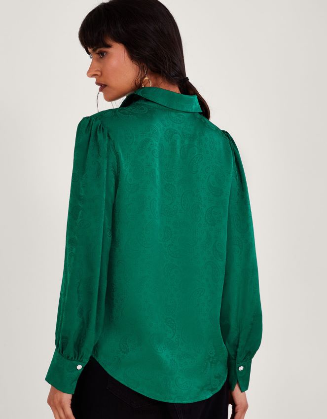 roupas blusa jacquard sophie Monsoon mulheres verde RPLH8F114