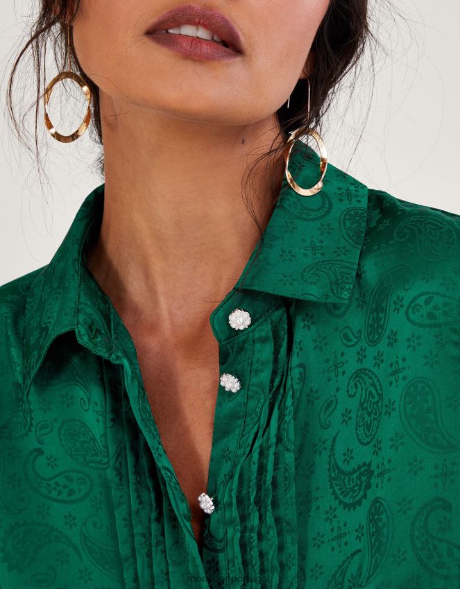 roupas blusa jacquard sophie Monsoon mulheres verde RPLH8F114