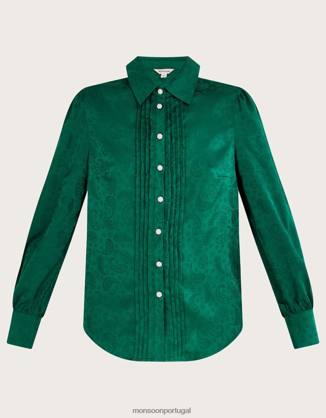 roupas blusa jacquard sophie Monsoon mulheres verde RPLH8F114