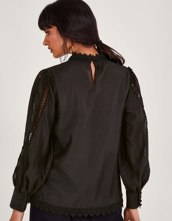 roupas blusa lola borboleta Monsoon mulheres preto RPLH8F101