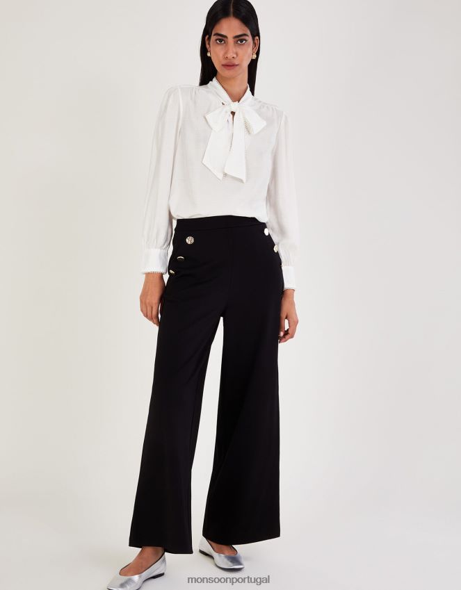 roupas blusa polly gatinho Monsoon mulheres marfim RPLH8F106