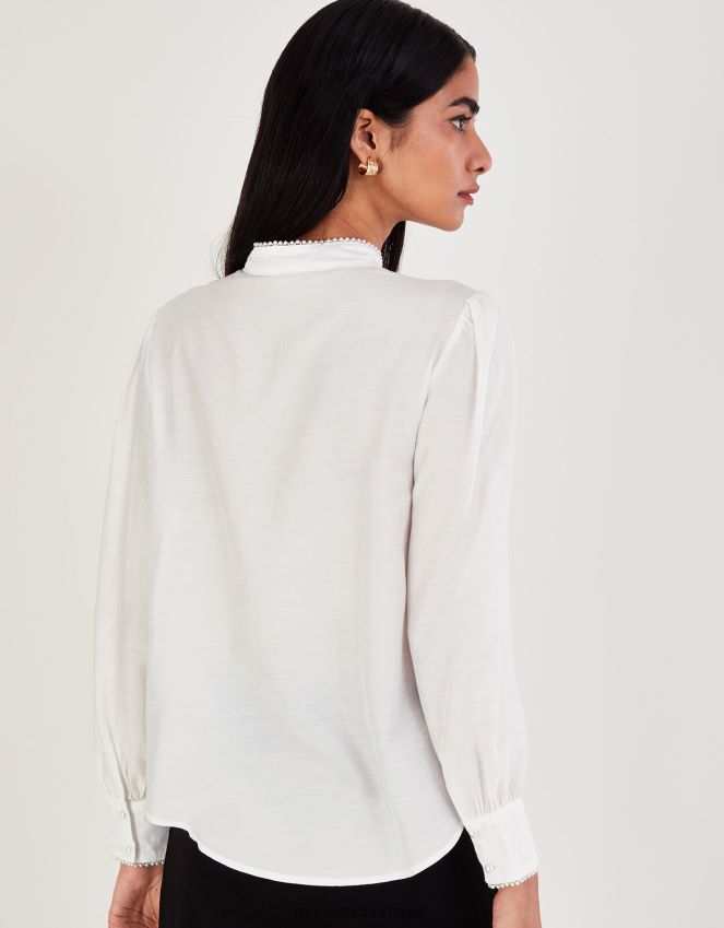 roupas blusa polly gatinho Monsoon mulheres marfim RPLH8F106