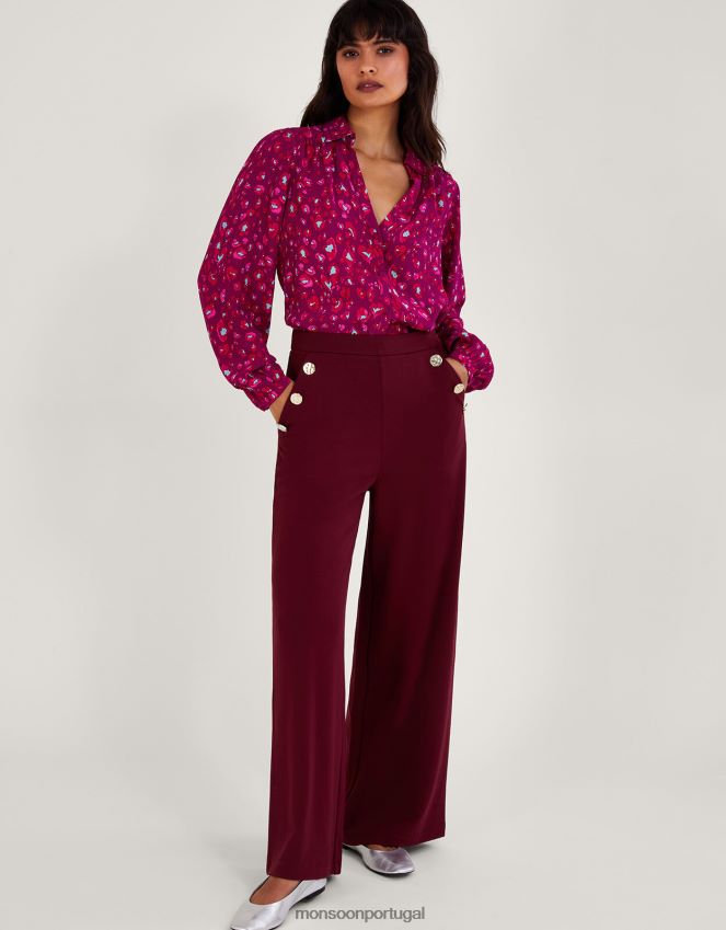 roupas blusa sara com estampa animal Monsoon mulheres rosa RPLH8F42