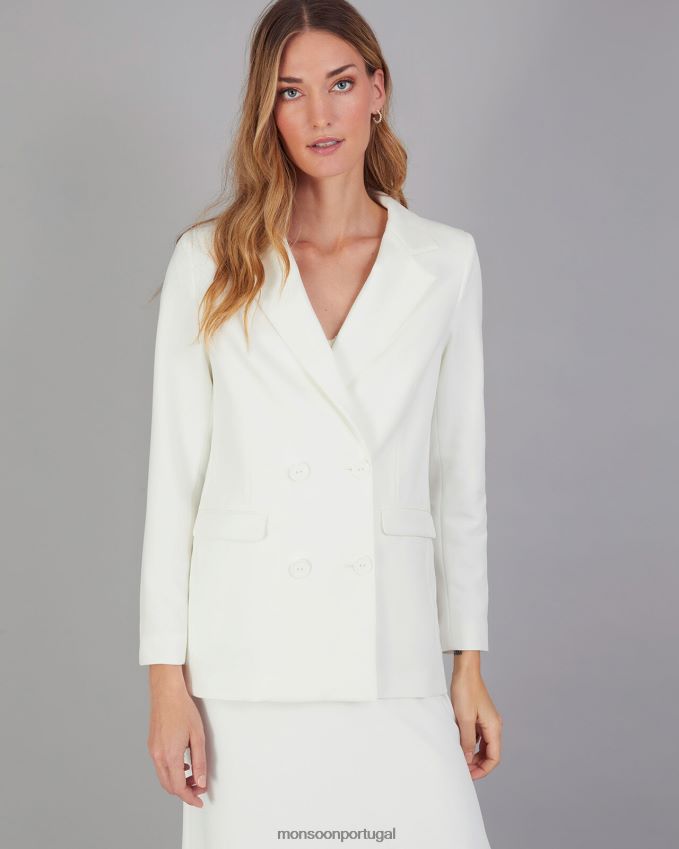roupas blazer de noiva tayla trespassado Monsoon mulheres marfim RPLH8F410