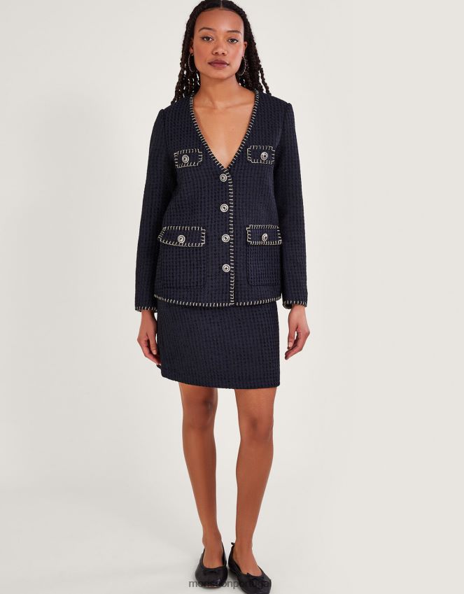 roupas blazer de tweed datilly Monsoon mulheres preto RPLH8F130