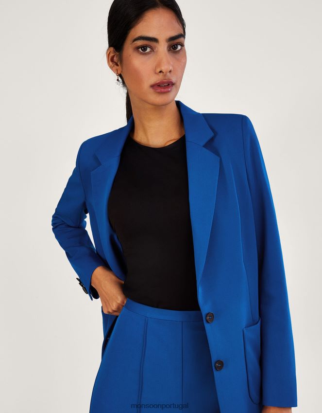 roupas blazer liso lauren Monsoon mulheres azul RPLH8F964