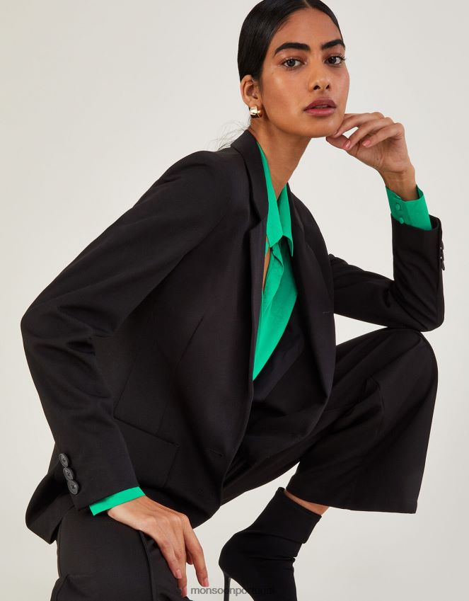 roupas blazer liso lauren Monsoon mulheres preto RPLH8F640
