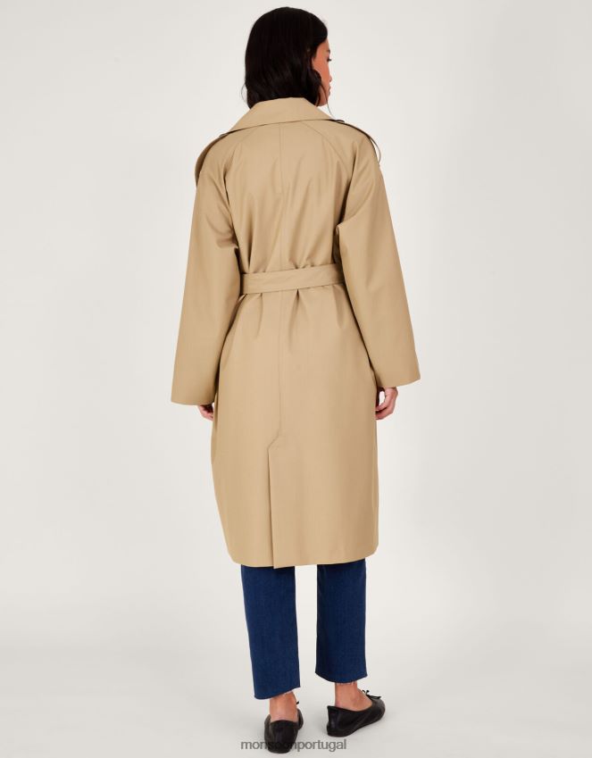 roupas casaco midi Monsoon mulheres camelo RPLH8F166