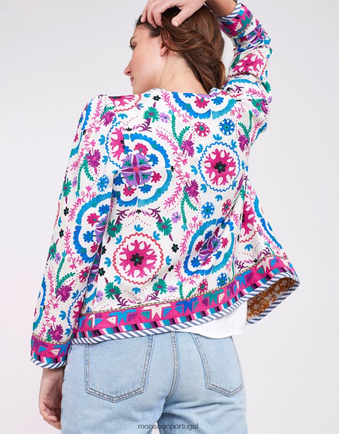 roupas jaqueta bordada east preeti Monsoon mulheres multi RPLH8F782