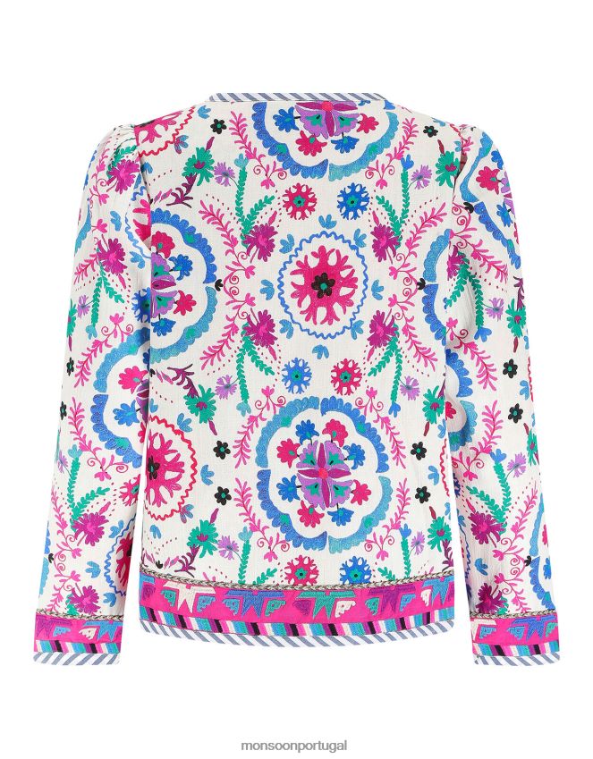 roupas jaqueta bordada east preeti Monsoon mulheres multi RPLH8F782
