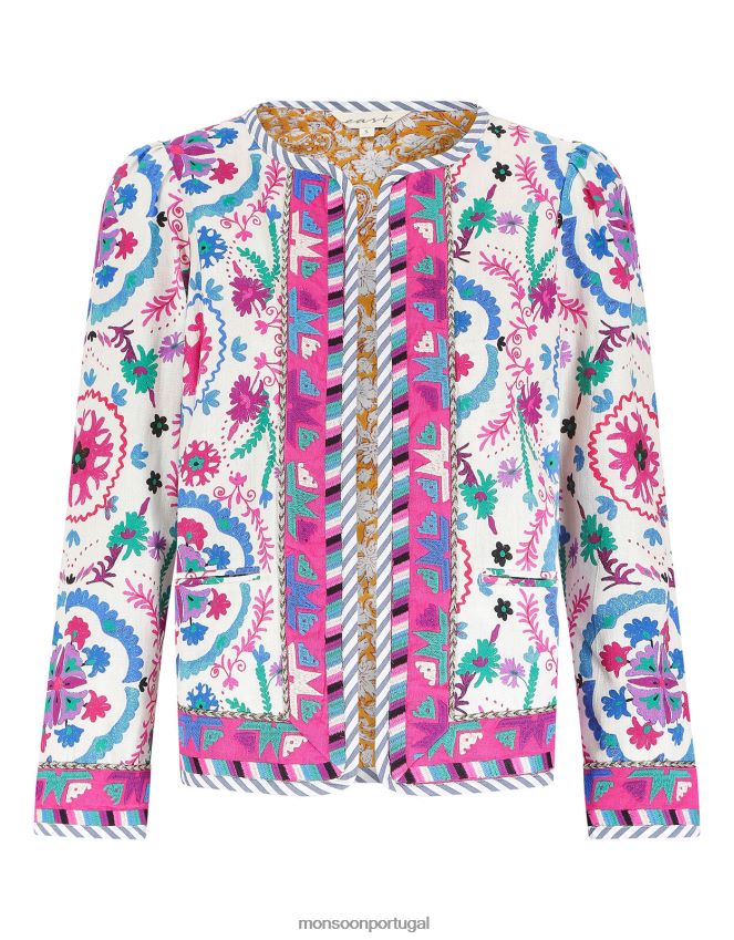 roupas jaqueta bordada east preeti Monsoon mulheres multi RPLH8F782