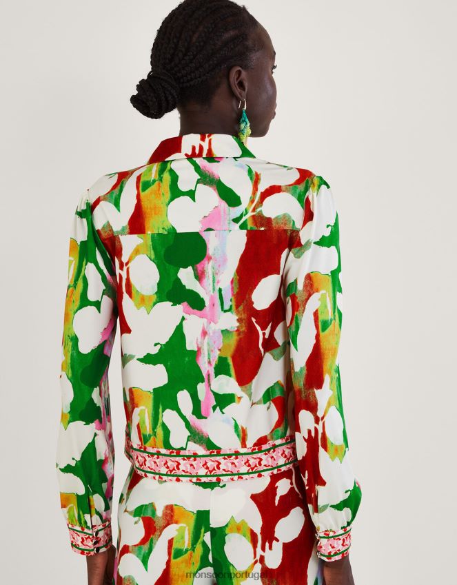 roupas jaqueta de jérsei floral holden com poliéster reciclado Monsoon mulheres verde RPLH8F1026