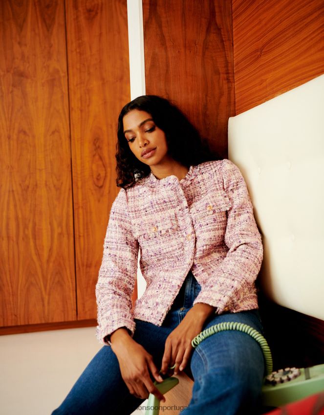 roupas jaqueta de tweed toni Monsoon mulheres rosa RPLH8F456
