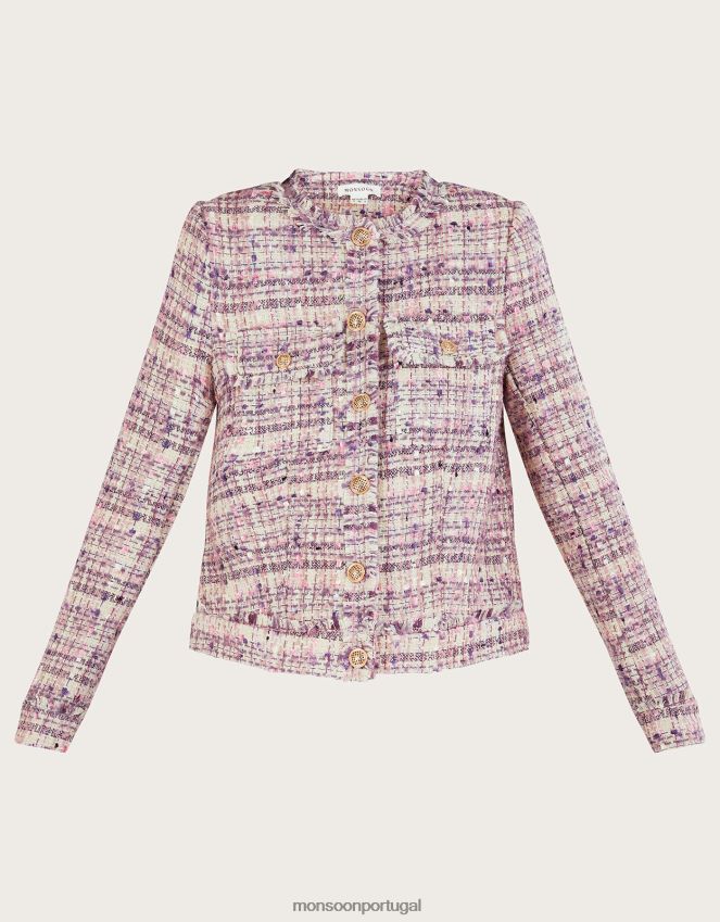 roupas jaqueta de tweed toni Monsoon mulheres rosa RPLH8F456