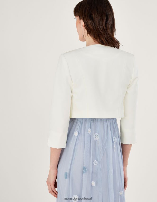 roupas jaqueta hortensia vieira com poliéster reciclado Monsoon mulheres marfim RPLH8F816