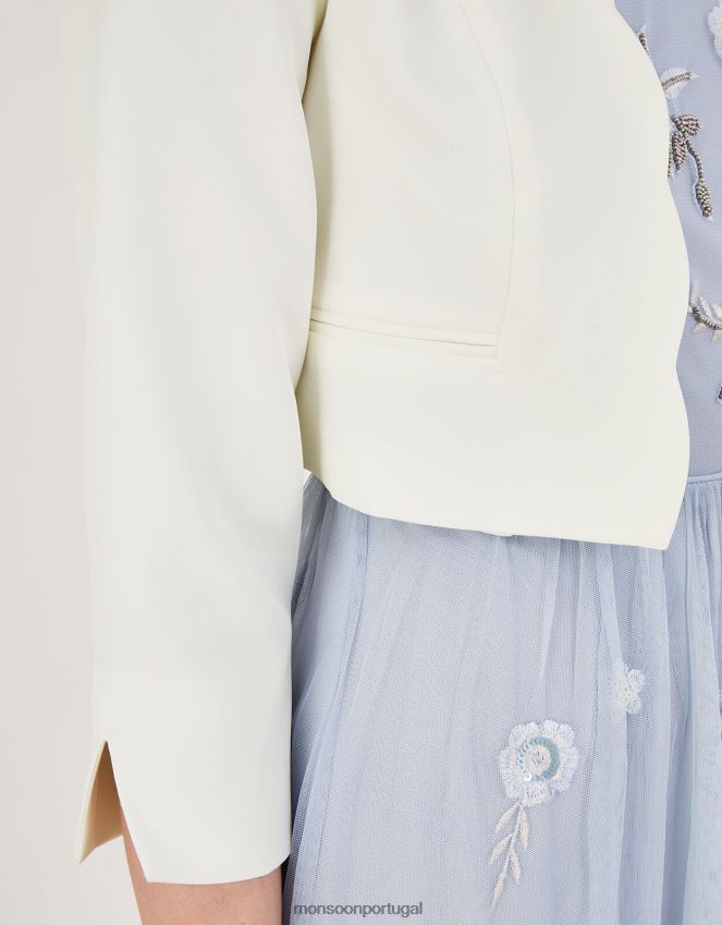 roupas jaqueta hortensia vieira com poliéster reciclado Monsoon mulheres marfim RPLH8F816