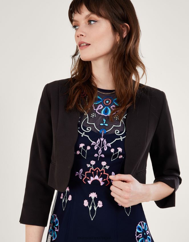 roupas jaqueta hortensia vieira com poliéster reciclado Monsoon mulheres preto RPLH8F364