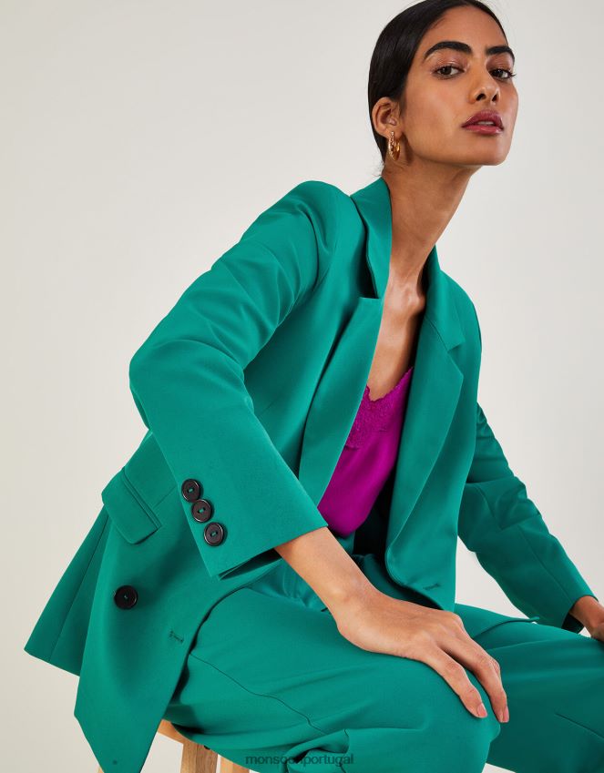roupas jaqueta trespassada madelyn Monsoon mulheres verde RPLH8F1009
