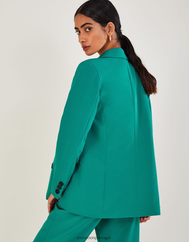 roupas jaqueta trespassada madelyn Monsoon mulheres verde RPLH8F1009