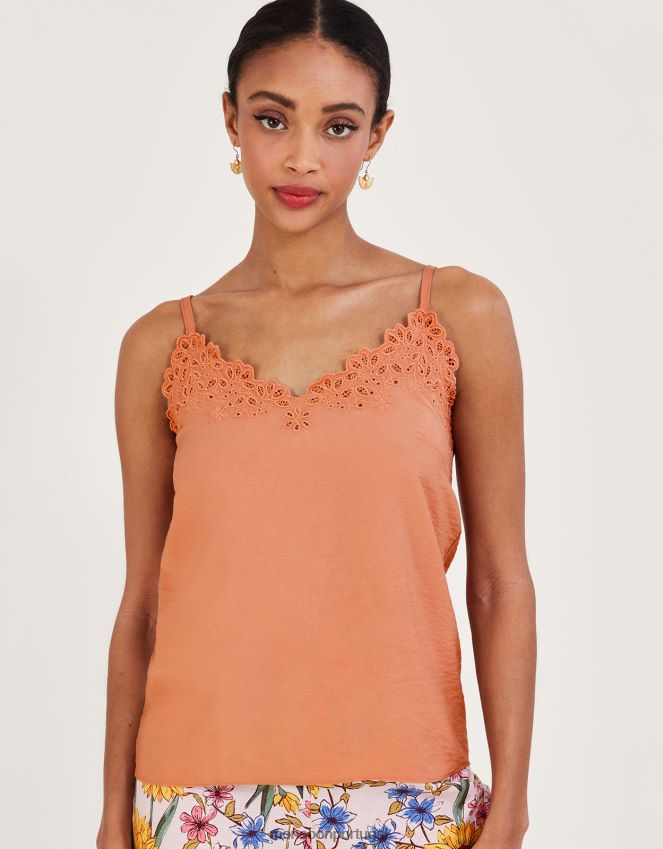 roupas blusa beatrice cutwork Monsoon mulheres laranja RPLH8F331