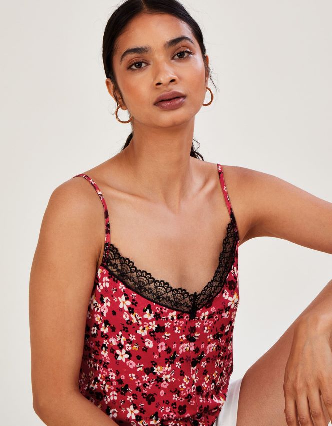 roupas blusa ditsy cami Monsoon mulheres vermelho RPLH8F700