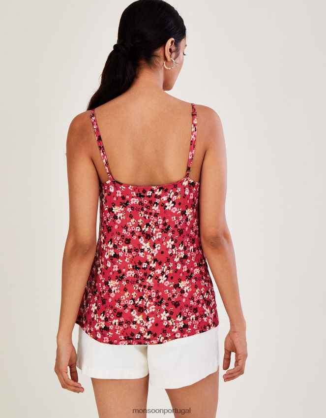 roupas blusa ditsy cami Monsoon mulheres vermelho RPLH8F700
