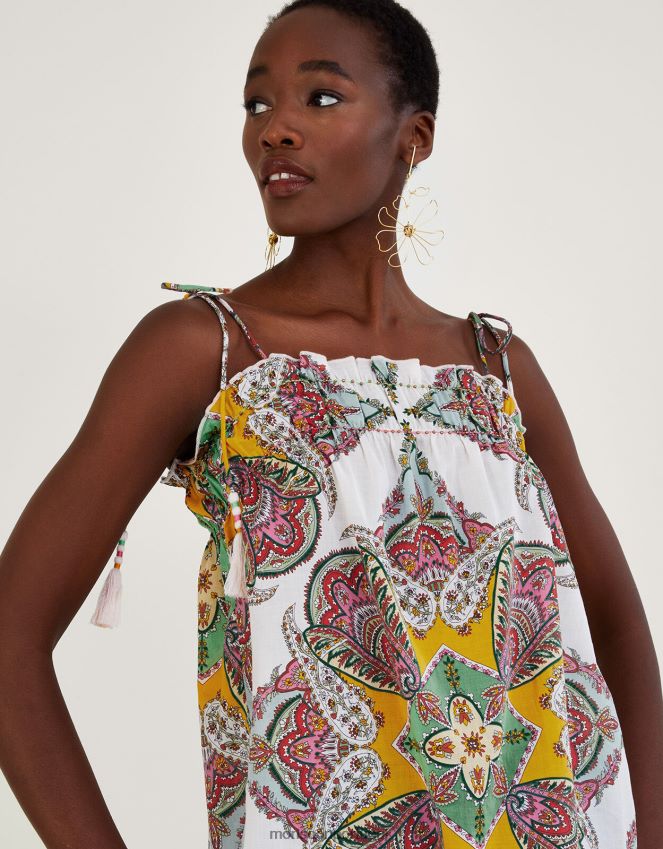 roupas cami com estampa de lenço paisley em algodão sustentável Monsoon mulheres multi RPLH8F614