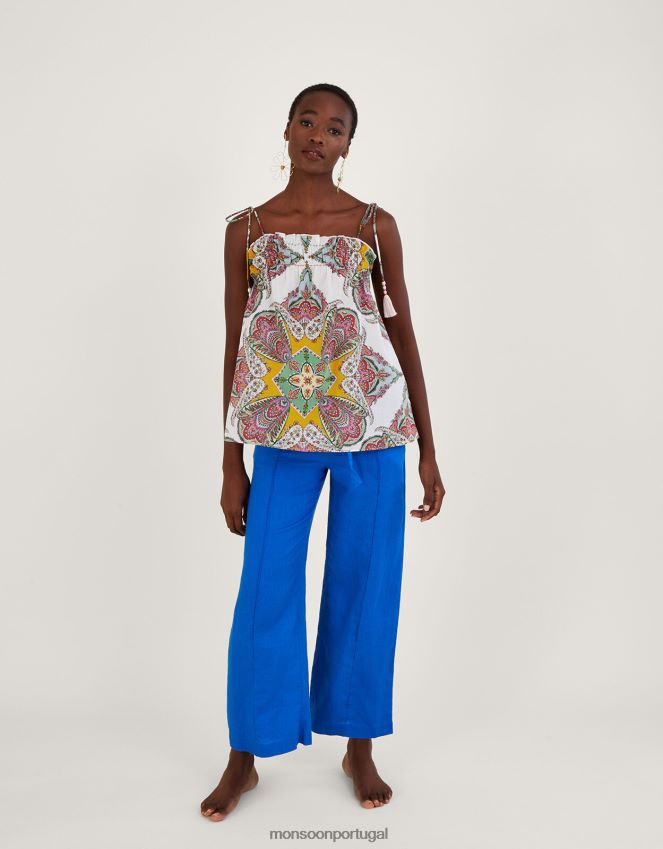 roupas cami com estampa de lenço paisley em algodão sustentável Monsoon mulheres multi RPLH8F614