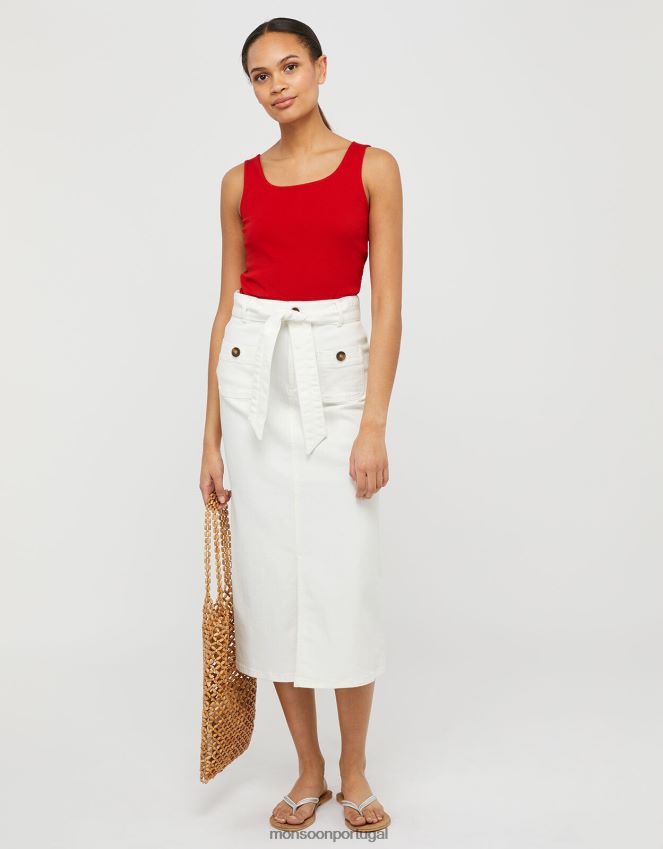 roupas colete de jérsei com gola quadrada Bridey Monsoon mulheres vermelho RPLH8F1172