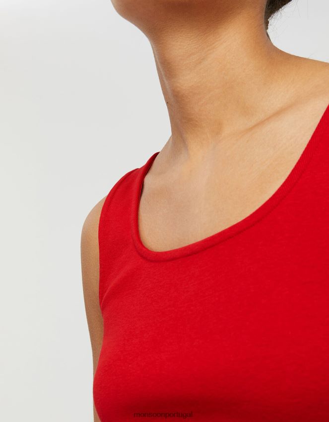 roupas colete de jérsei com gola quadrada Bridey Monsoon mulheres vermelho RPLH8F1172