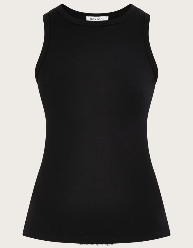 roupas regata jersey cami com lenzing ecovero Monsoon mulheres preto RPLH8F848