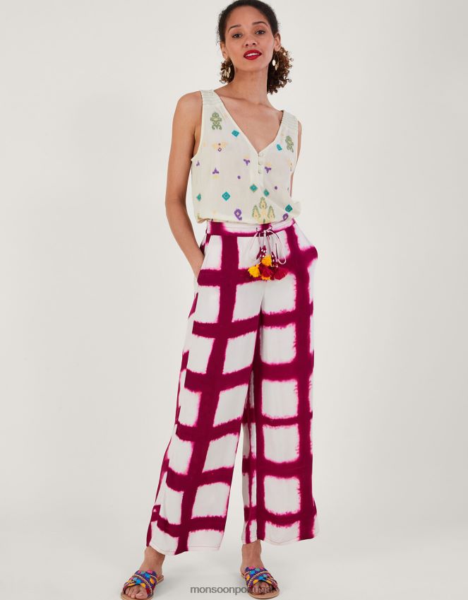 roupas top bordado sem mangas Monsoon mulheres branco RPLH8F185