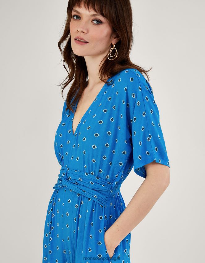 roupas Macacão com estampa de diamantes em Lenzing Ecovero Monsoon mulheres azul RPLH8F268