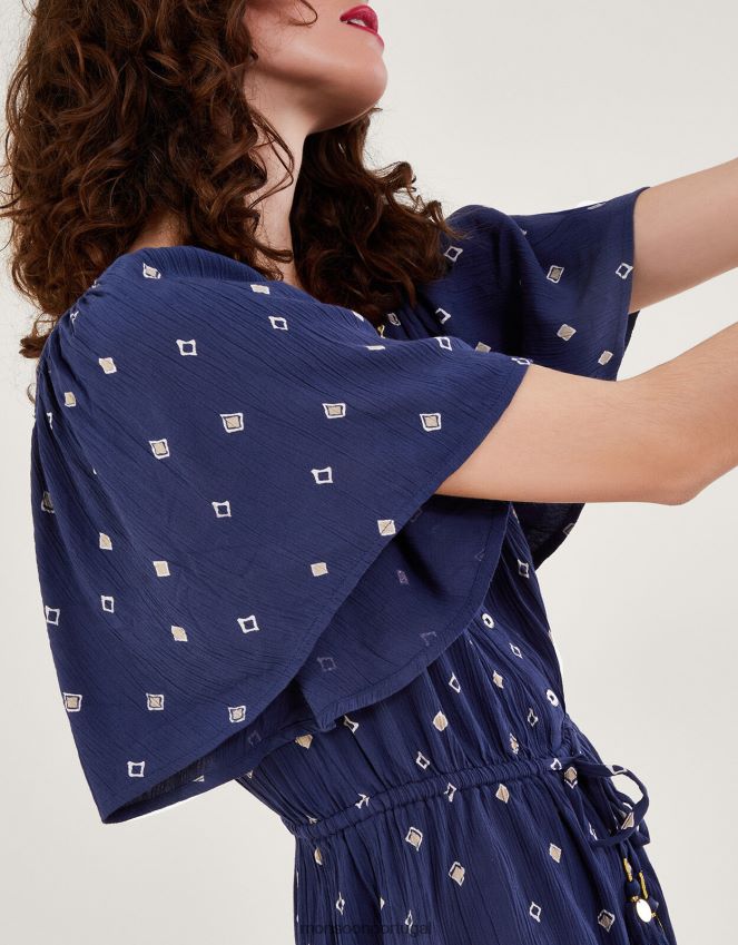 roupas Macacão estampado em Lenzing Ecovero Monsoon mulheres azul-marinho) RPLH8F186