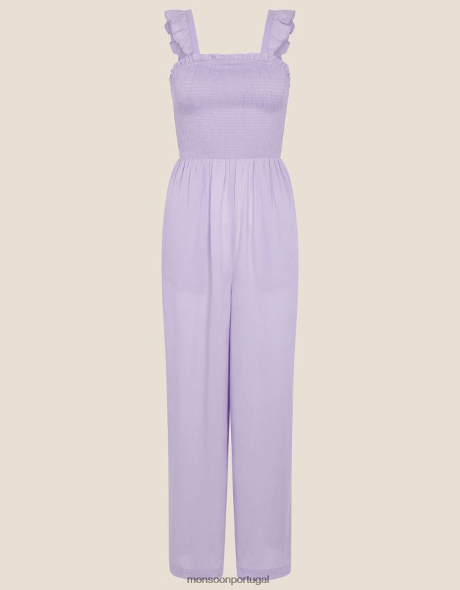 roupas macacão com babados em rubi Monsoon mulheres roxo (lilás) RPLH8F697