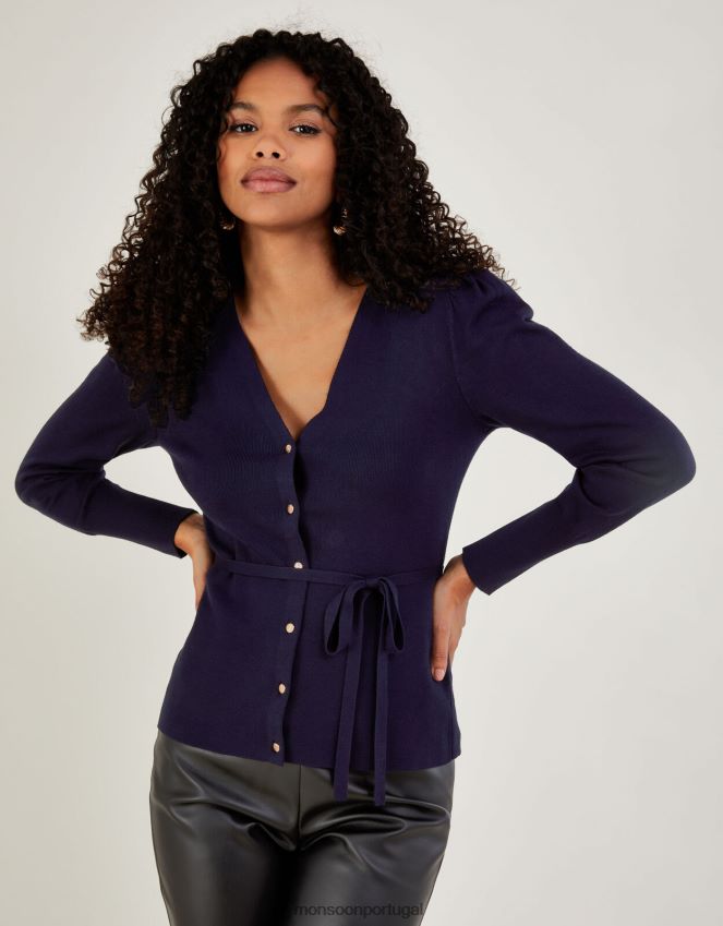 roupas cardigã canelado elegante com Lenzing ecovero Monsoon mulheres azul (meia-noite) RPLH8F396