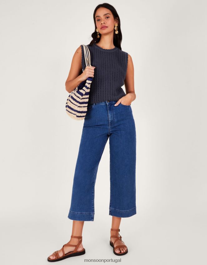 roupas regata de tricô Monsoon mulheres azul-marinho) RPLH8F162