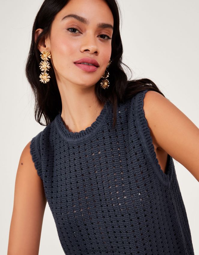 roupas regata de tricô Monsoon mulheres azul-marinho) RPLH8F162