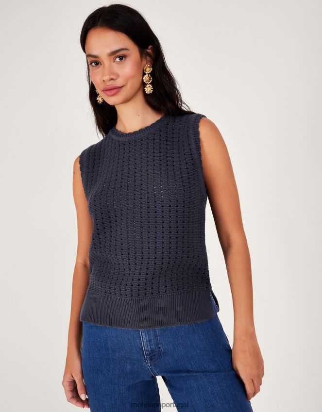 roupas regata de tricô Monsoon mulheres azul-marinho) RPLH8F162